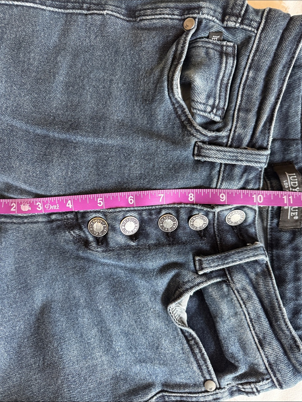 Judy Blue Kimberly Button Fly Hem Distressed Straight Jeans Dark Wash Size 24 - Picture 7 of 8